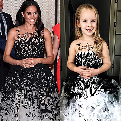 Мама наряжает дочку в наряды знаменитостей, сделанные своими руками